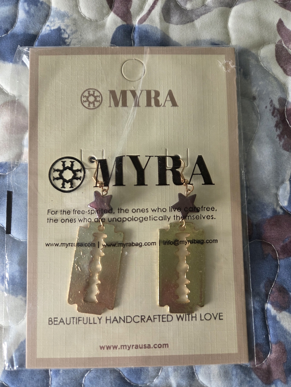 Myra Bag Gold Tone Minimalist Drop Earrings